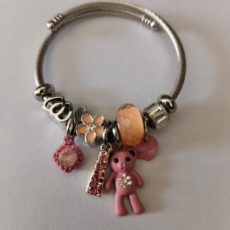 Pulsera Con Charms Osito | Aro | Flor