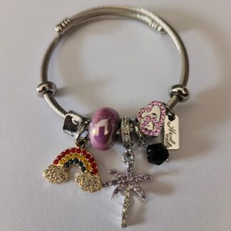 Pulsera Con Charms Arcoiris| Aro | Palmera